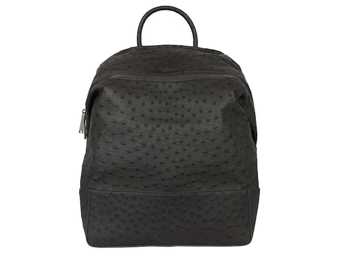 Bottega Veneta Ostrich Leather Backpack Grey  ref.794423