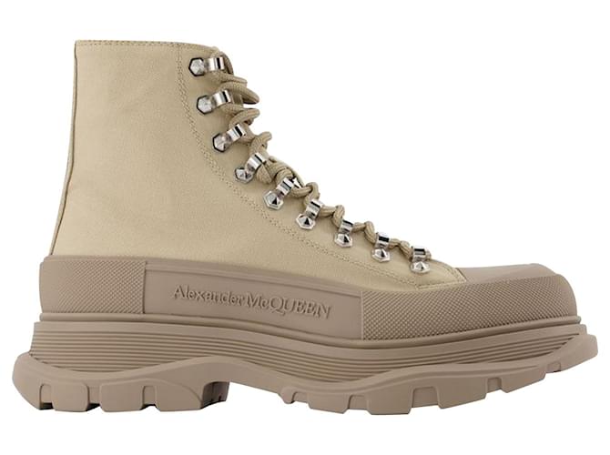Tread Slick Sneakers - Alexander Mcqueen - Brown - Canva Cloth  ref.794555