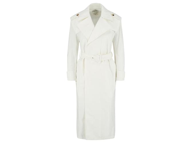【関税&送料込】Bottega Veneta Coats White Bottega Veneta Trench Coat White Cream Cotton ref.794588