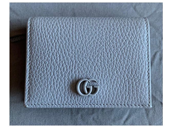 Gucci GG compact wallet grey leather