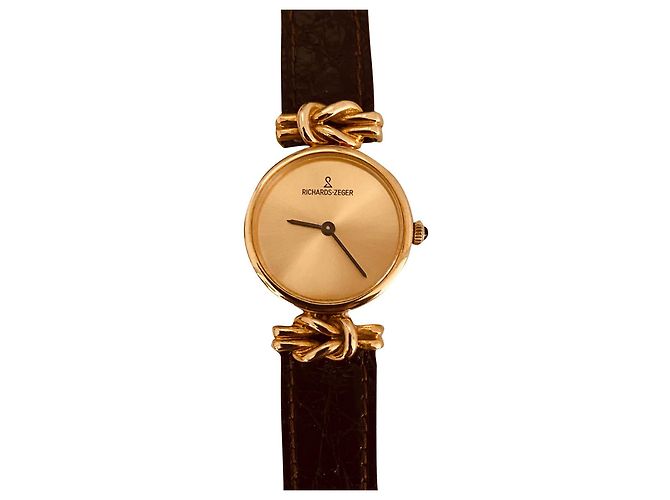 Autre Marque Richard Zeger 18k Gold Watch Champagne Dial Golden