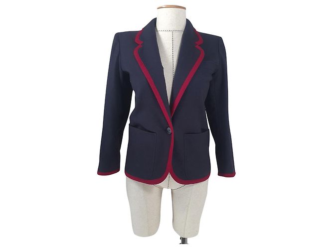 Yves Saint Laurent Wool Blazer Dark Blue M
