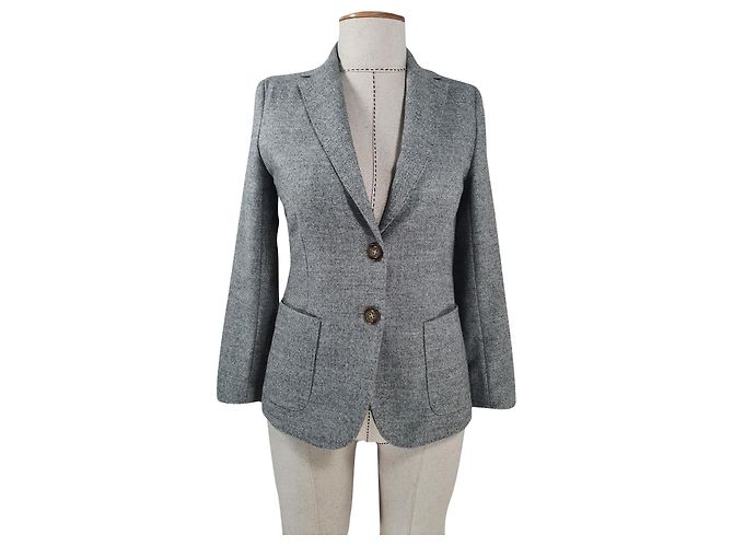 Max Mara Studio Wool Blazer Grey
