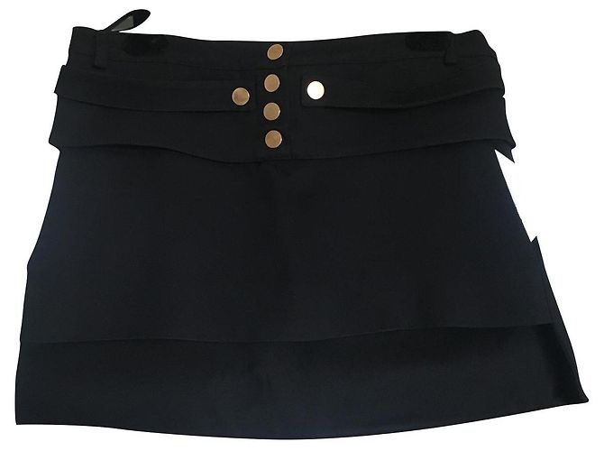 Minissaia assimétrica Givenchy preta de viscose Preto