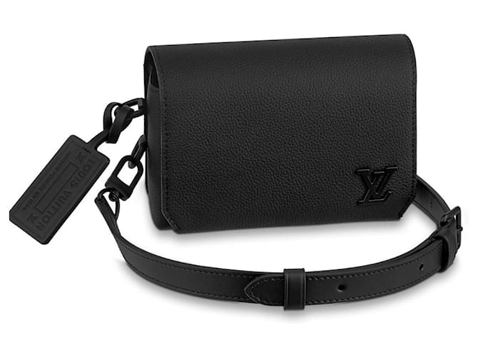 Louis Vuitton LV Fastline tragbares Brieftaschen-Aerogramm Schwarz Leder  ref.795497