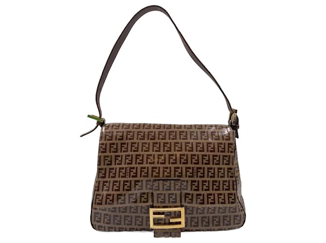 Marrom Vinil Fendi Baguette Mamma  ref.795661