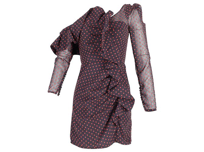 Self portrait Self-Portrait Plumetis Minikleid aus rot bedrucktem Polyester