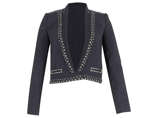 Isabel Marant Studded Blazer Jacket in Black Virgin Wool  ref.795920