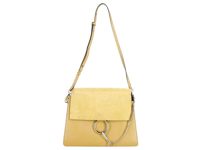 Chloé Faye Shoulder Bag in Yellow Suede  ref.795924