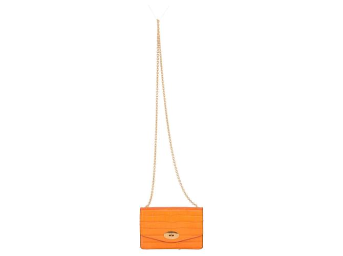 Mulberry Darley mock croc effect shoulder bag Orange Leather  ref.795930