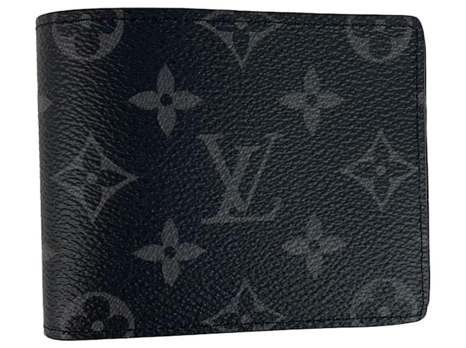 Louis Vuitton Portefeuille Slender Black Dark grey Cloth ref