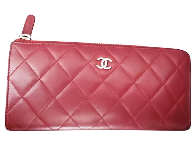 Billetera de Chanel Roja  ref.796298