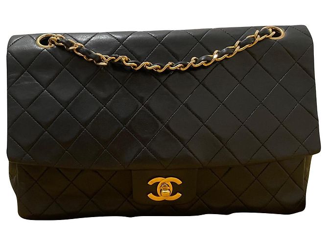 Borsa Chanel Timeless in pelle di agnello nera Nero