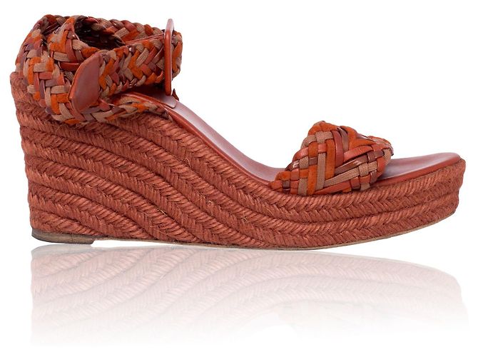 Espadrillas con zeppa di Hermès Marrone Pelle