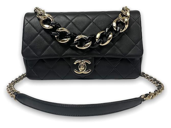 Chanel Quilted Mini Rectangular Flap Grey Lambskin Silver Hardware