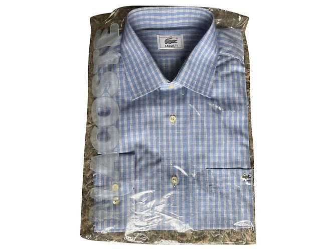 Camicia classica Lacoste Bianco Blu chiaro 