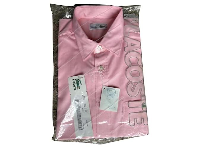 Klassisches Lacoste-Hemd Pink Baumwolle  ref.796766