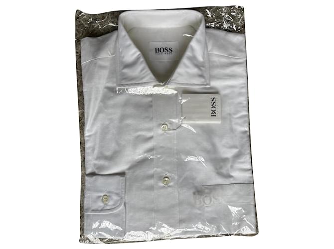 camicia classica di Hugo Boss Bianco Cotone  ref.796768