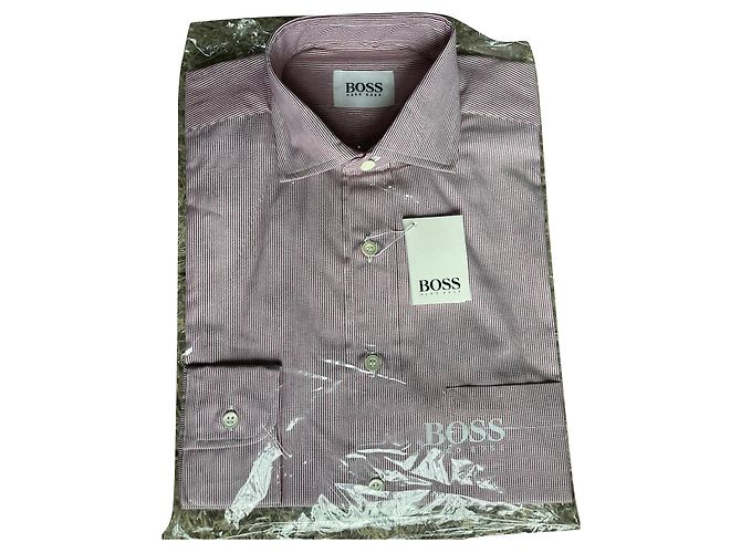 camisa clássica Hugo Boss Branco Bordeaux