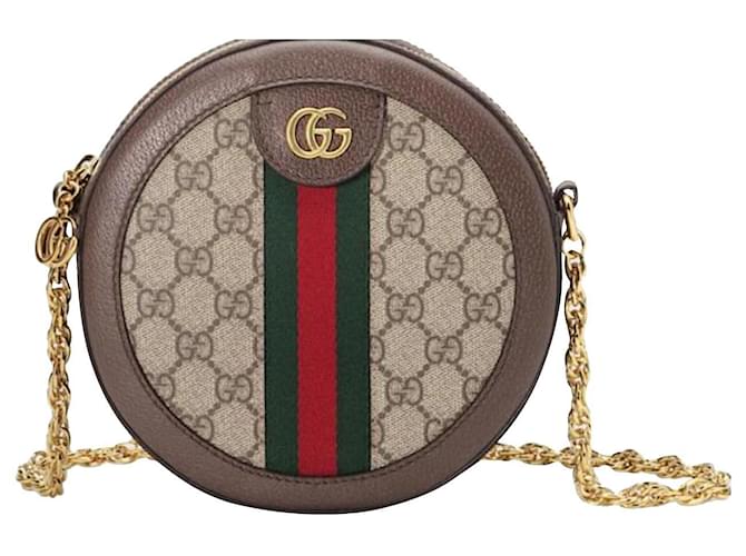Gucci Ophidia Brown Red Beige Golden Green Leather  ref.796880