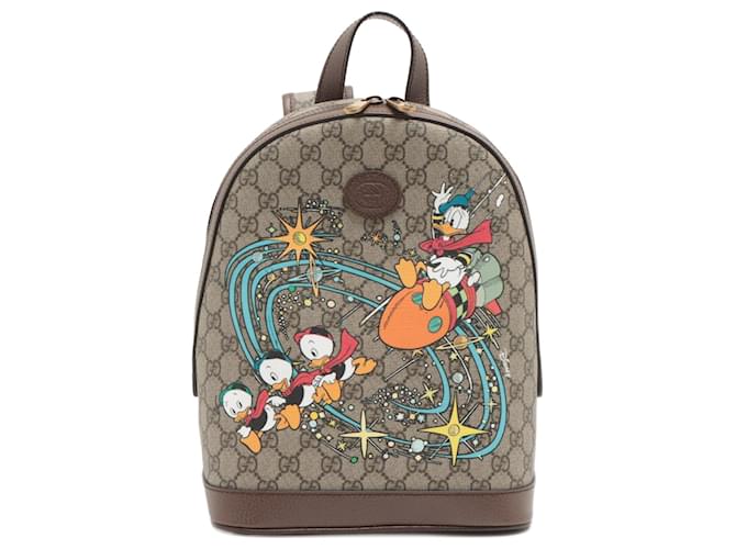 Disney x Gucci Donald Duck Backpack Brown Cloth  ref.796884