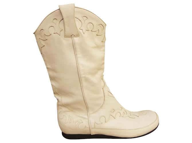 Free Lance p boots 36 New condition White Leather  ref.796886