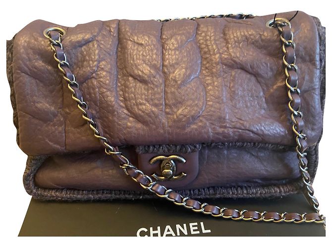 Timeless Bolsa Chanel de lã e couro roxa Roxo