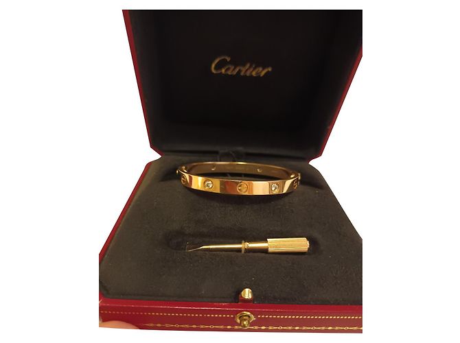 Love Cartier Pulsera de amor 4 diamantes de oro rosa