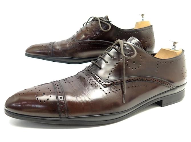 SAPATOS OXFORD PRADA MARROM EM COURO MARROM 11 45 sapatos de couro marrom Preto  ref.797147