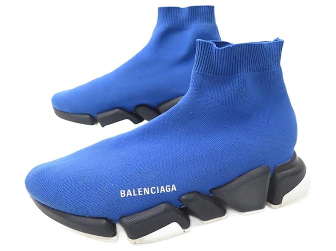BALENCIAGA SPEED SHOES 617239 Sneakers 43 BLUE CANVAS SHOES Cloth  ref.797242