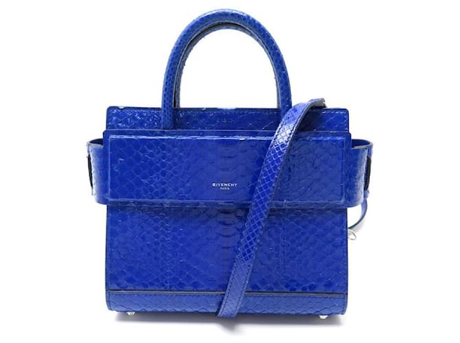 GIVENCHY HORIZON PM HANDBAG IN BLUE PYTHON LEATHER BANDOULIERE HAND BAG Exotic leather  ref.797265
