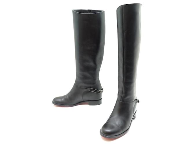 CHRISTIAN LOUBOUTIN SHOES CATE BOOTS 35.5 BLACK LEATHER BOOTS SHOES  ref.797291