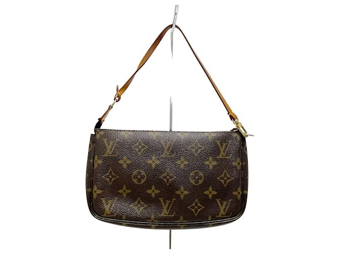 Pochette accessoire cloth handbag Louis Vuitton Brown in Cloth