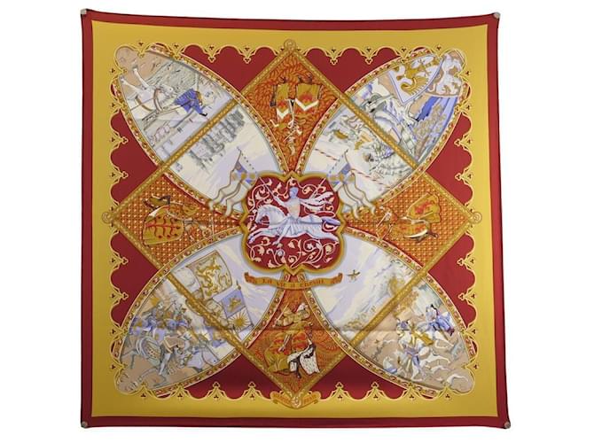 Hermès HERMES SCARF LA VIE A CHEVAL CARRE 90 CM BOURTHOUMIEUX RED