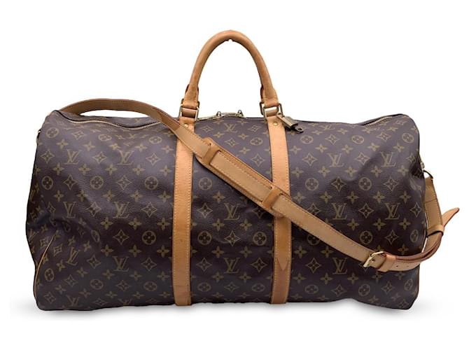 LOUIS VUITTON Monogram Keepall Bandouliere 55 Travel, Duffle