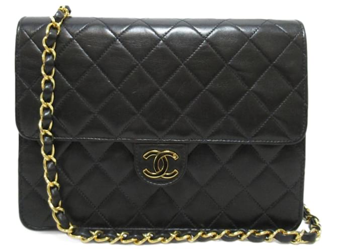 Authenticated Used Chanel matelasse 34 chain shoulder bag tote black gold lambskin  ladies CHANEL 