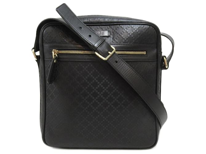 Gucci Diamante Messenger Bag 201000 Black Leather Pony-style calfskin  ref.798107