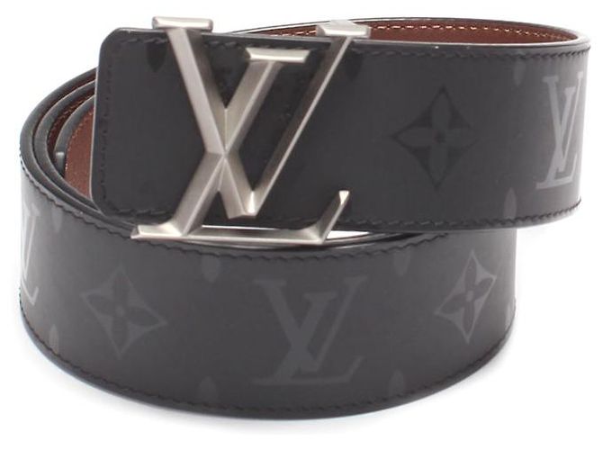 Louis Vuitton Gürtel mit Monogramm-Eclipse-Initialen Schwarz
