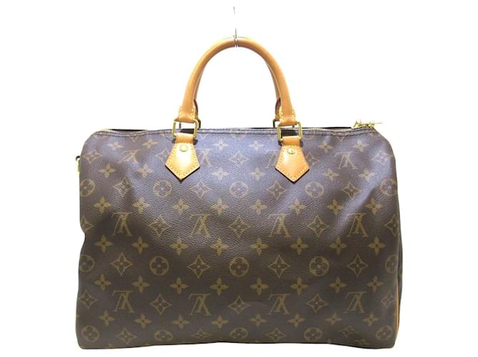 Louis Vuitton Speedy bag 35 With shoulder strap Brown Cloth ref