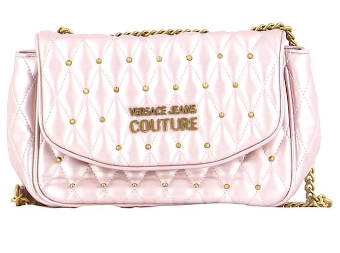 Versace Jeans Couture: Pink Quilted Bag