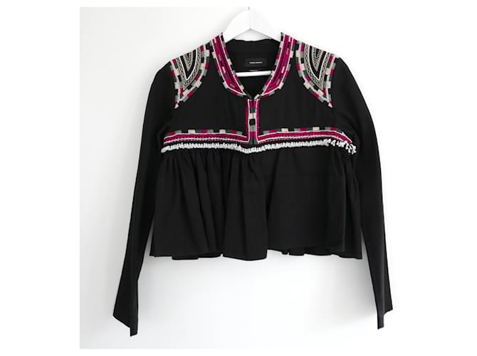 Isabel Marant Sabriel jacket Black Cotton  ref.797795