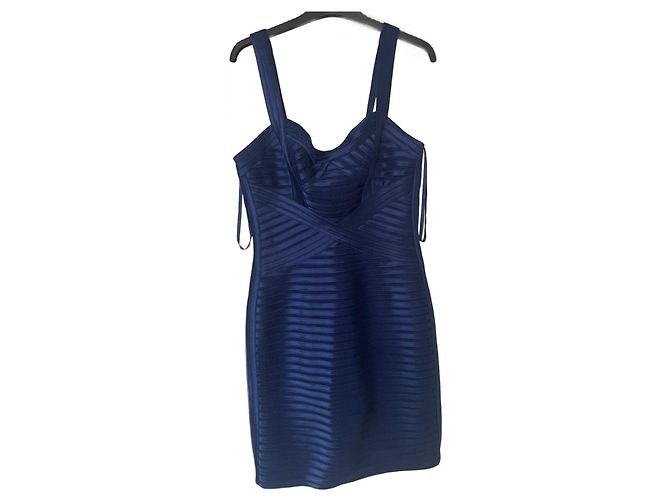 Bcbg Max Azria Navy Blue Polyester Dress