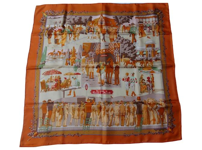 Hermès A century of racing in Deauville Multiple colors Silk  ref.797890