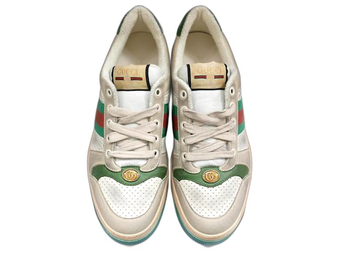 Sneaker Gucci Street Nabu Screener Beige Pelle Panno  ref.797974