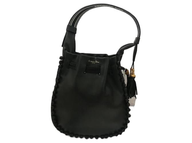 Dior HOBO BUCKET BAG Black Leather  ref.798025