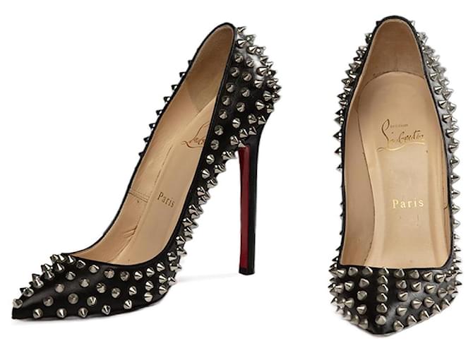 Christian Louboutin Pigalle Black Leather Metal  ref.798331