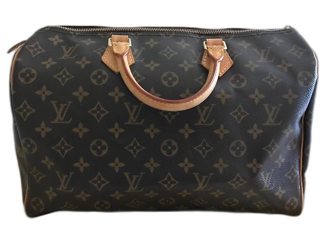 Bolsa de mão Louis Vuitton Speedy 35 Marrom de Tecido