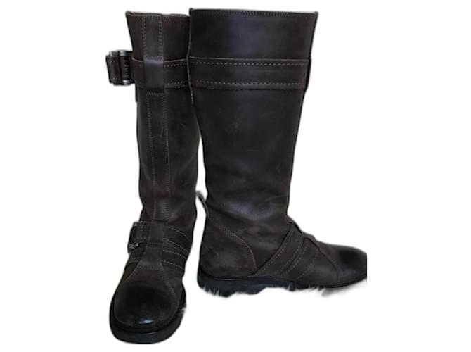 Dior Brown Gras Leather Boots  ref.799324
