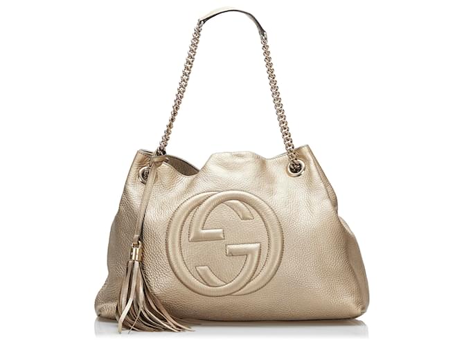 Gucci Gold Soho Chain Golden Leather Pony-style calfskin  ref.799405