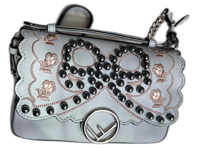 Baguette Fendi Handbags Pink Light blue Leather  ref.799432